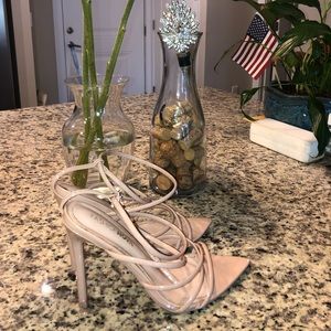 Nude Strappy Heeled Sandals